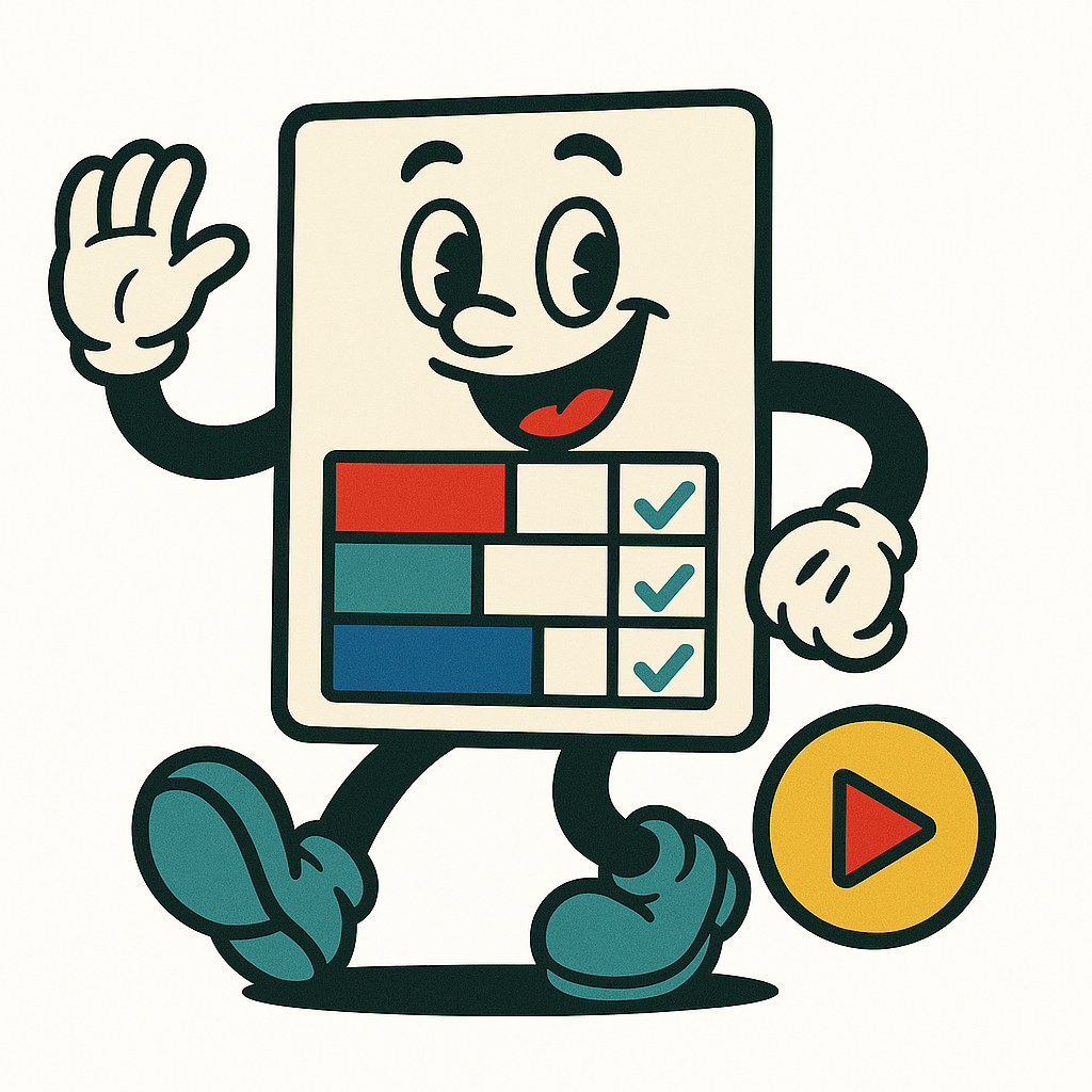 Checklist character holding a scorecard